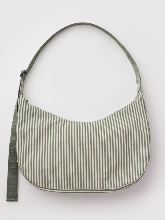 BAGGU Handbags - Baggu large green striped crescent EUC